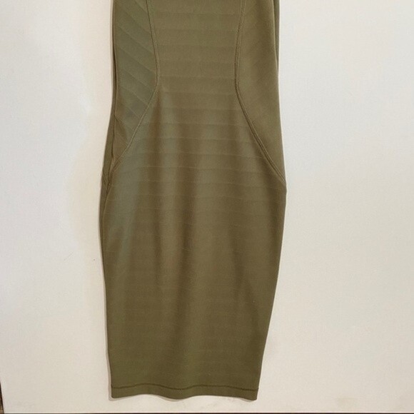 🗽Rachel Rachel Roy Womens Sz 2 Olive Green Sleeveless Ribbed BodyCon Midi Dress - Picture 7 of 8